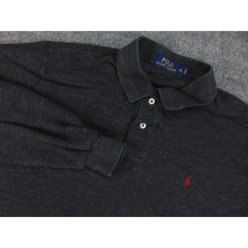 Polo Ralph Lauren Shirt Mens XL Long Sleeve Charcoal Gray Solid Preppy Classic
